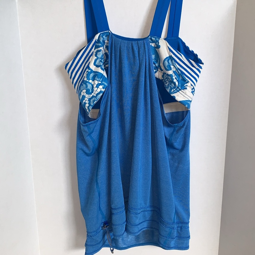 Lululemon Run Back On Track Tank Laceoflage Blue Women’s Size 10 - Picture 3 of 10
